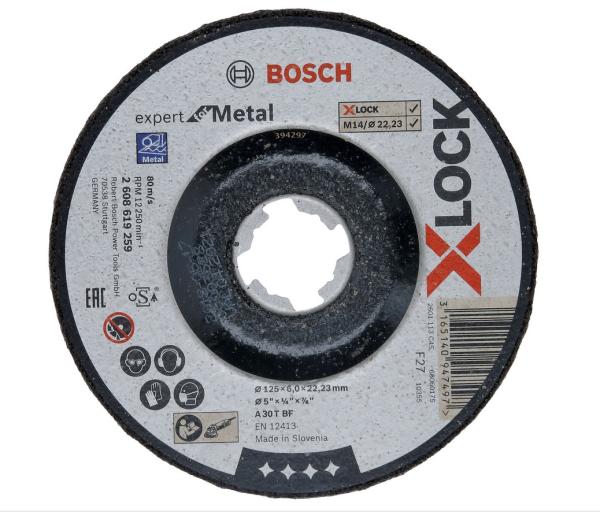 BOSCH Ø 125mm X-LOCK Schruppscheibe Expert Metal A30TBF gekröpft